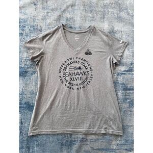 Nike Heathered Gray Seattle Seahawks Superbowl XLVII Short Sleeve Tee Large